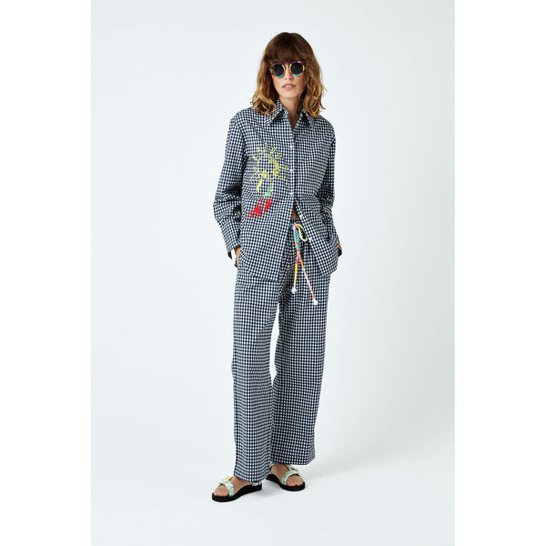 Chemise Embroidered Cotton-Blend Gingham