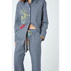 Chemise Embroidered Cotton-Blend Gingham