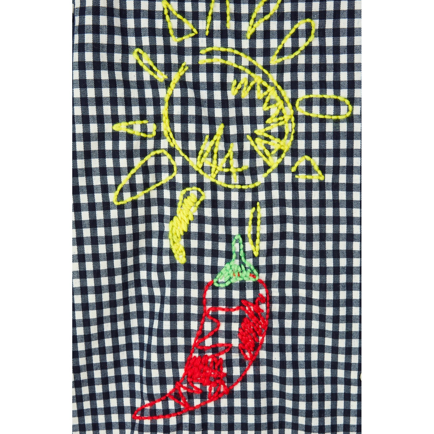 Chemise Embroidered Cotton-Blend Gingham