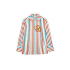 Chemise Flower Brooch And Striped Cotton-Sateen Co-Ord