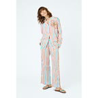 Chemise Flower Brooch And Striped Cotton-Sateen Co-Ord