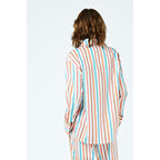 Chemise Flower Brooch And Striped Cotton-Sateen Co-Ord