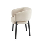 Abelia - Chaises - Velours Tramé - Beige Et Pieds Métal Noir