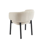 Abelia - Chaises - Velours Tramé - Beige Et Pieds Métal Noir