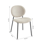 Lot De 2 Chaises Betty - Bouclette Beige Et Pieds Métal Noir