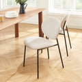 Lot De 2 Chaises Betty - Bouclette Beige Et Pieds Métal Noir