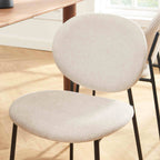 Lot De 2 Chaises Betty - Bouclette Beige Et Pieds Métal Noir