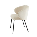 Cassie - Chaises - Tissu Chenille - Écru Et Pieds Métal Noir