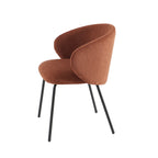 Cassie - Chaises - Tissu Chenille - Terracotta Et Pieds Métal Noir