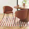 Cassie - Chaises - Tissu Chenille - Terracotta Et Pieds Métal Noir