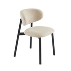 Ciara - Chaises - Bouclette - Beige Et Pieds Métal Noir