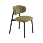 Ciara - Chaises - Bouclette - Kaki Et Pieds Métal Noir