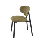 Ciara - Chaises - Bouclette - Kaki Et Pieds Métal Noir