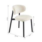 Ciara - Chaises - Bouclette Écrue Et Pieds Métal - Noir