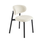 Ciara - Chaises - Bouclette Écrue Et Pieds Métal - Noir