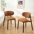 Ciara - Chaises - Bouclette - Terracotta Et Pieds Métal Noir