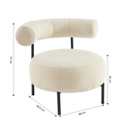Farel - Chaises - Bouclette Écrue Et Pieds Métal - Noir