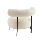 Farel - Chaises - Bouclette Écrue Et Pieds Métal - Noir