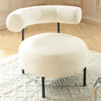 Farel - Chaises - Bouclette Écrue Et Pieds Métal - Noir
