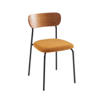 Lot De 2 Chaises Frida - Velours Côtelé Jaune Moutarde Pieds Métal Noir