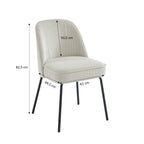 Lot De 2 Chaises Gina - Velours Cotelé Écru Pieds Métal Noir