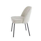 Lot De 2 Chaises Gina - Velours Cotelé Écru Pieds Métal Noir
