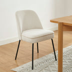 Lot De 2 Chaises Gina - Velours Cotelé Écru Pieds Métal Noir