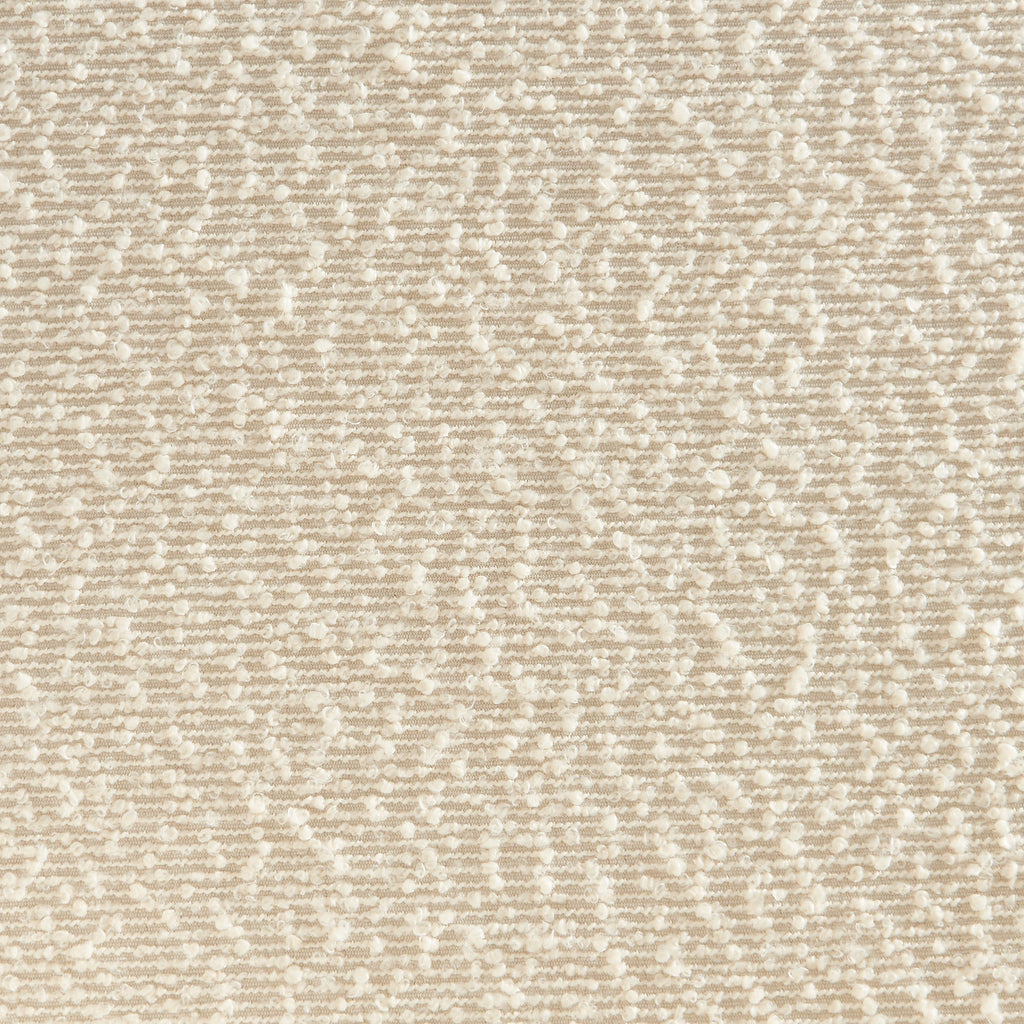 Lot De 2 Chaises Simone - Tissu Bouclette Blanc Cassé Pieds Bois Teinté Noyer