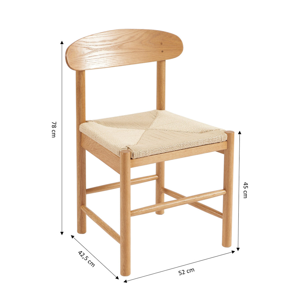 Lot De 2 Chaises Oda - Chêne Massif Et Corde