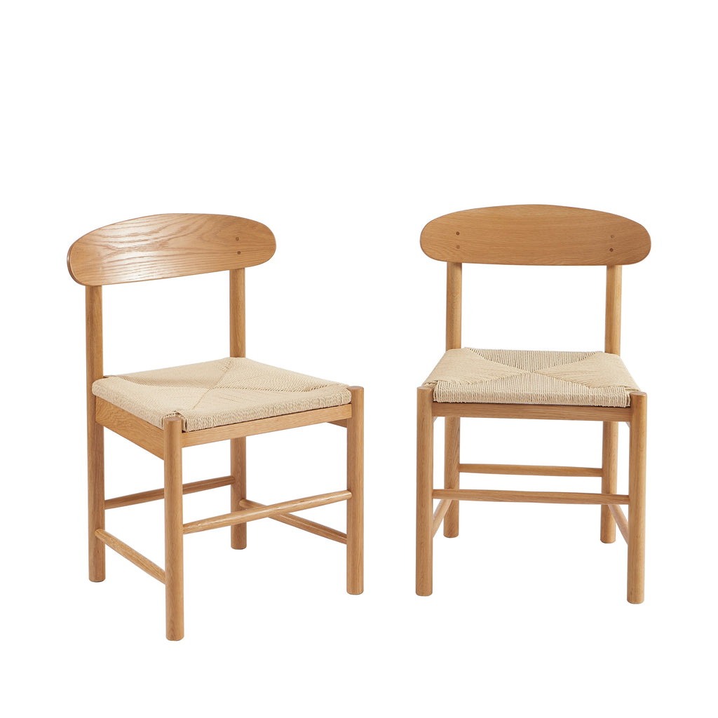 Lot De 2 Chaises Oda - Chêne Massif Et Corde