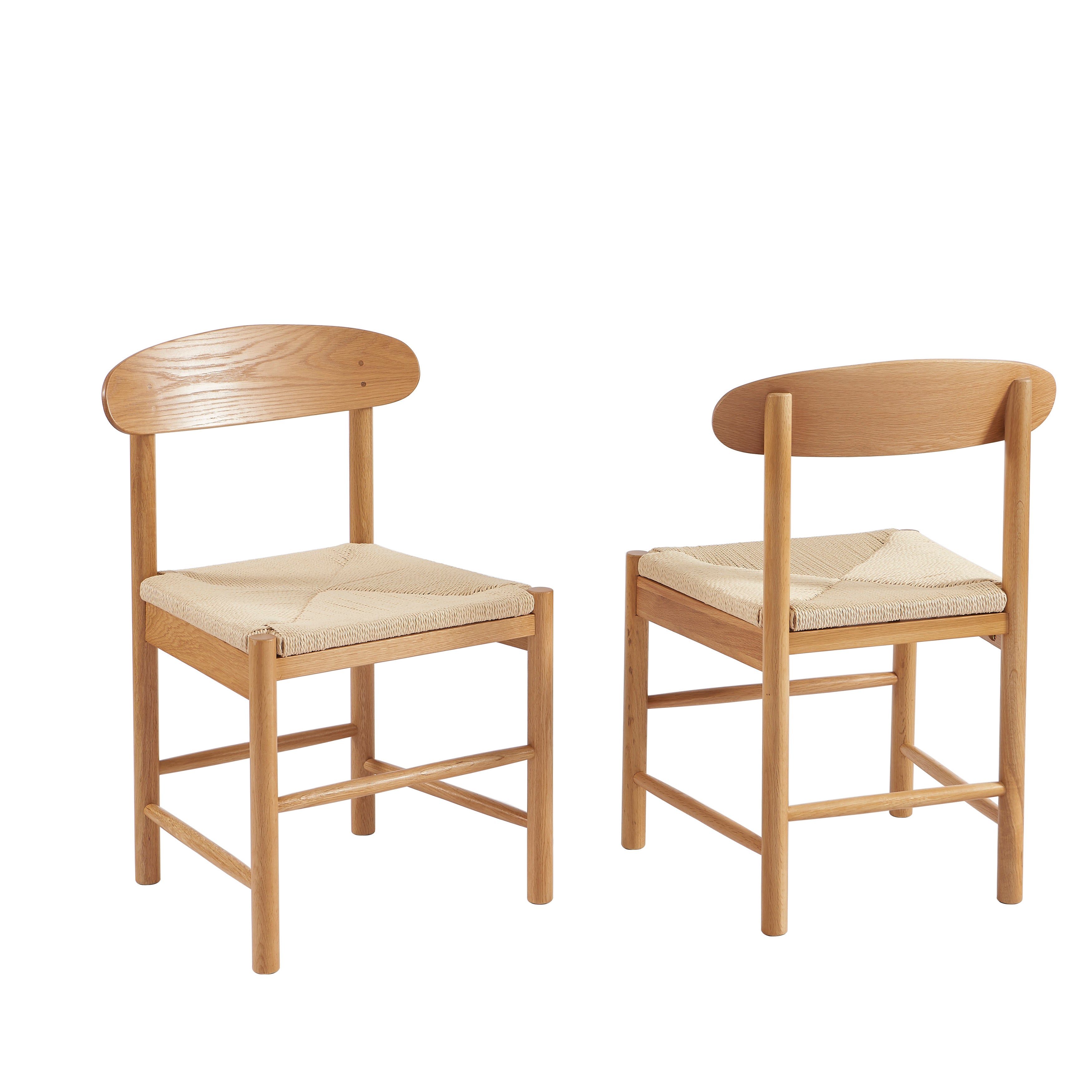 Lot De 2 Chaises Oda - Chêne Massif Et Corde