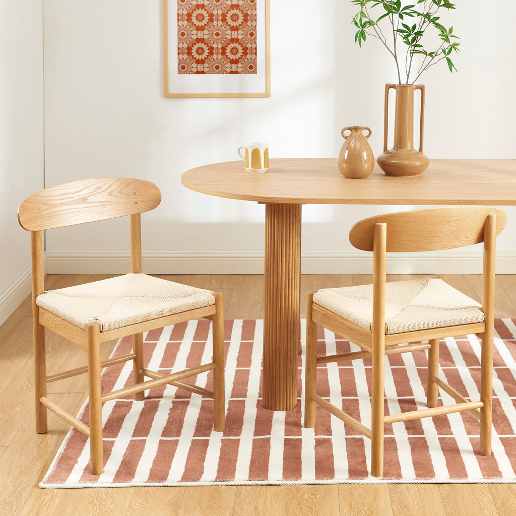 Lot De 2 Chaises Oda - Chêne Massif Et Corde