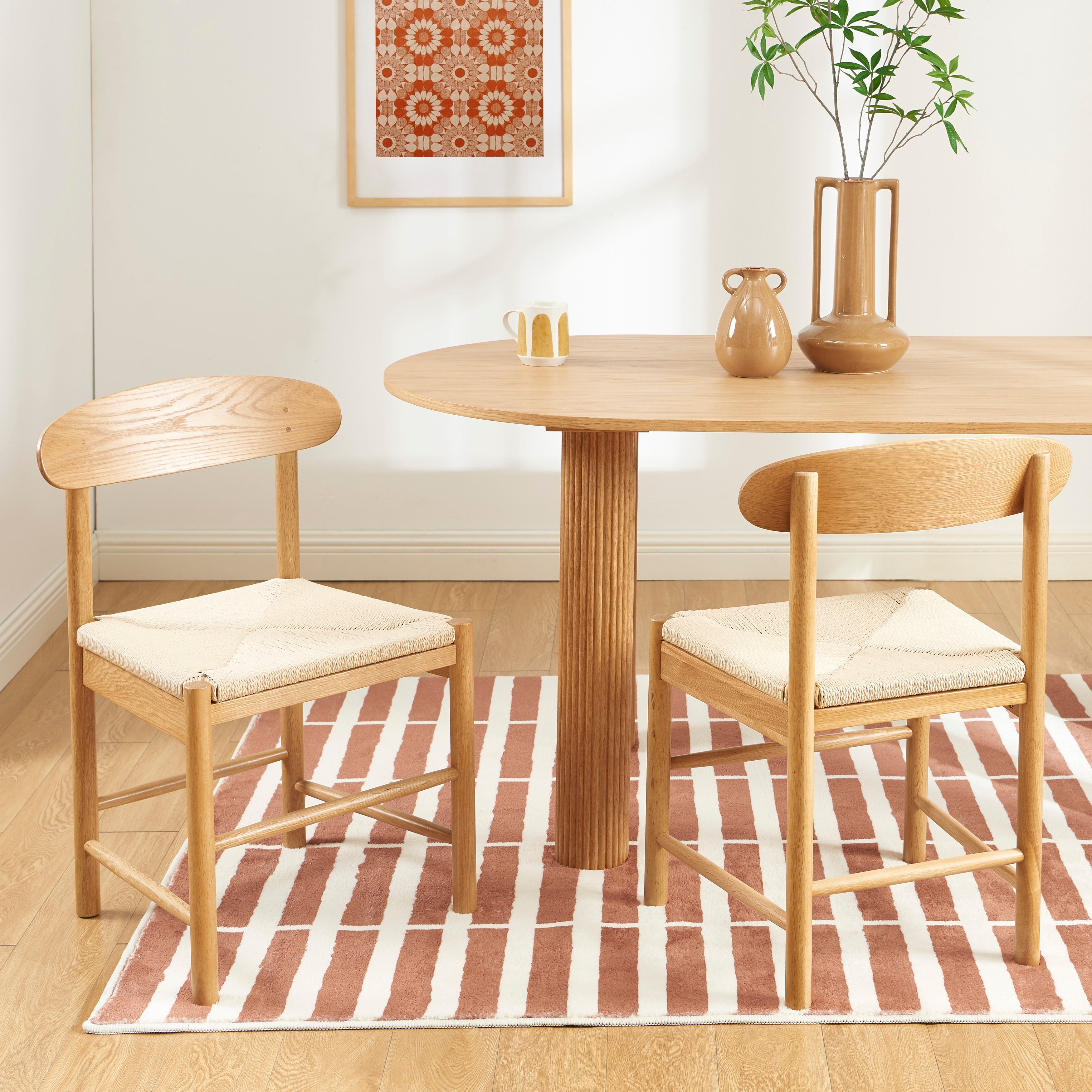 Lot De 2 Chaises Oda - Chêne Massif Et Corde