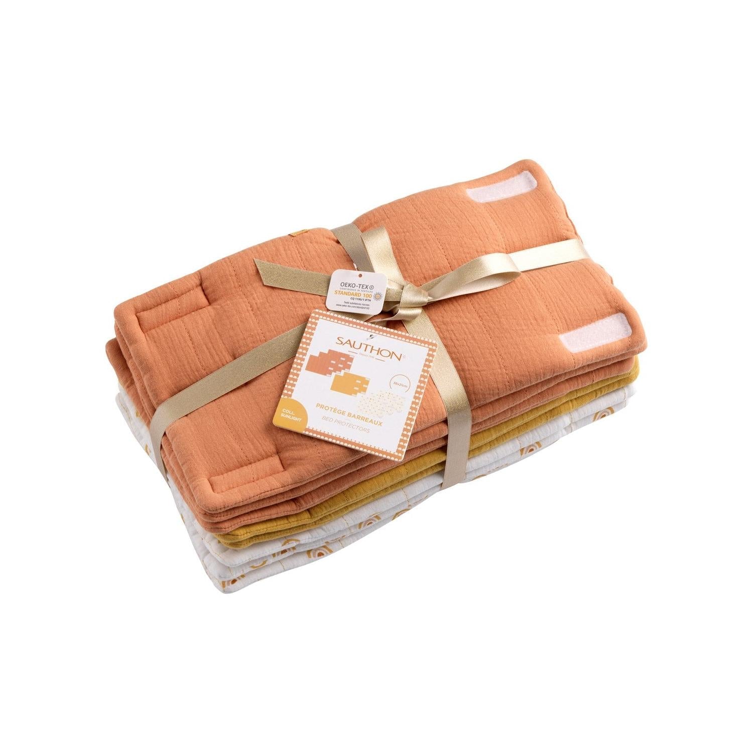 Protections De Barreaux De Lit 38X21 Cm En Coton Moutarde