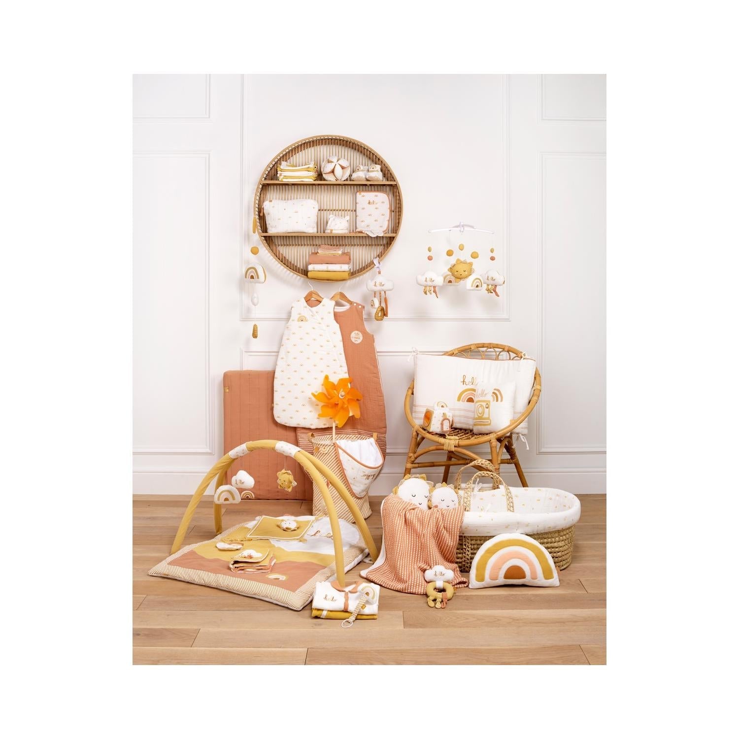 Protections De Barreaux De Lit 38X21 Cm En Coton Moutarde