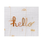Cape De Bain Et Gant En Coton Blanc