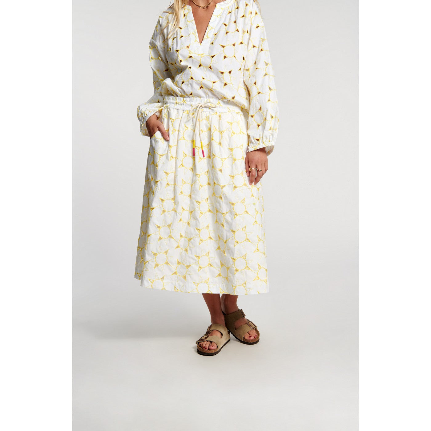 Jupe Broderie Anglaise Elasticated Midi