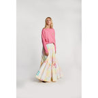 Jupe Check Flower Print