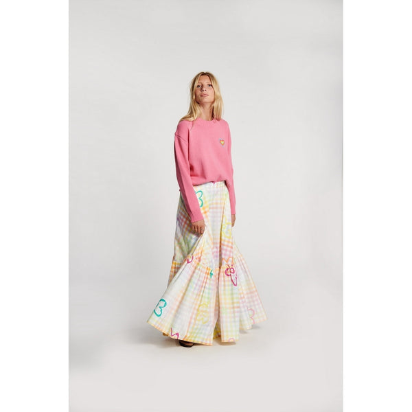 Jupe Check Flower Print