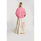 Jupe Check Flower Print