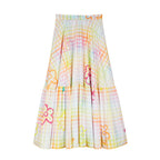 Jupe Check Flower Print