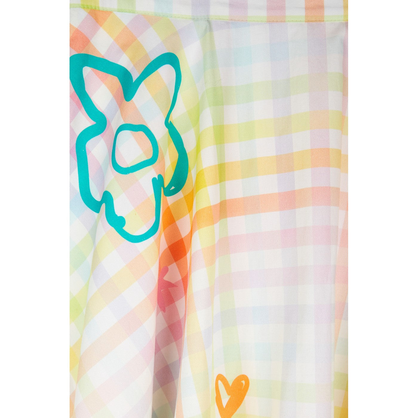 Jupe Check Flower Print
