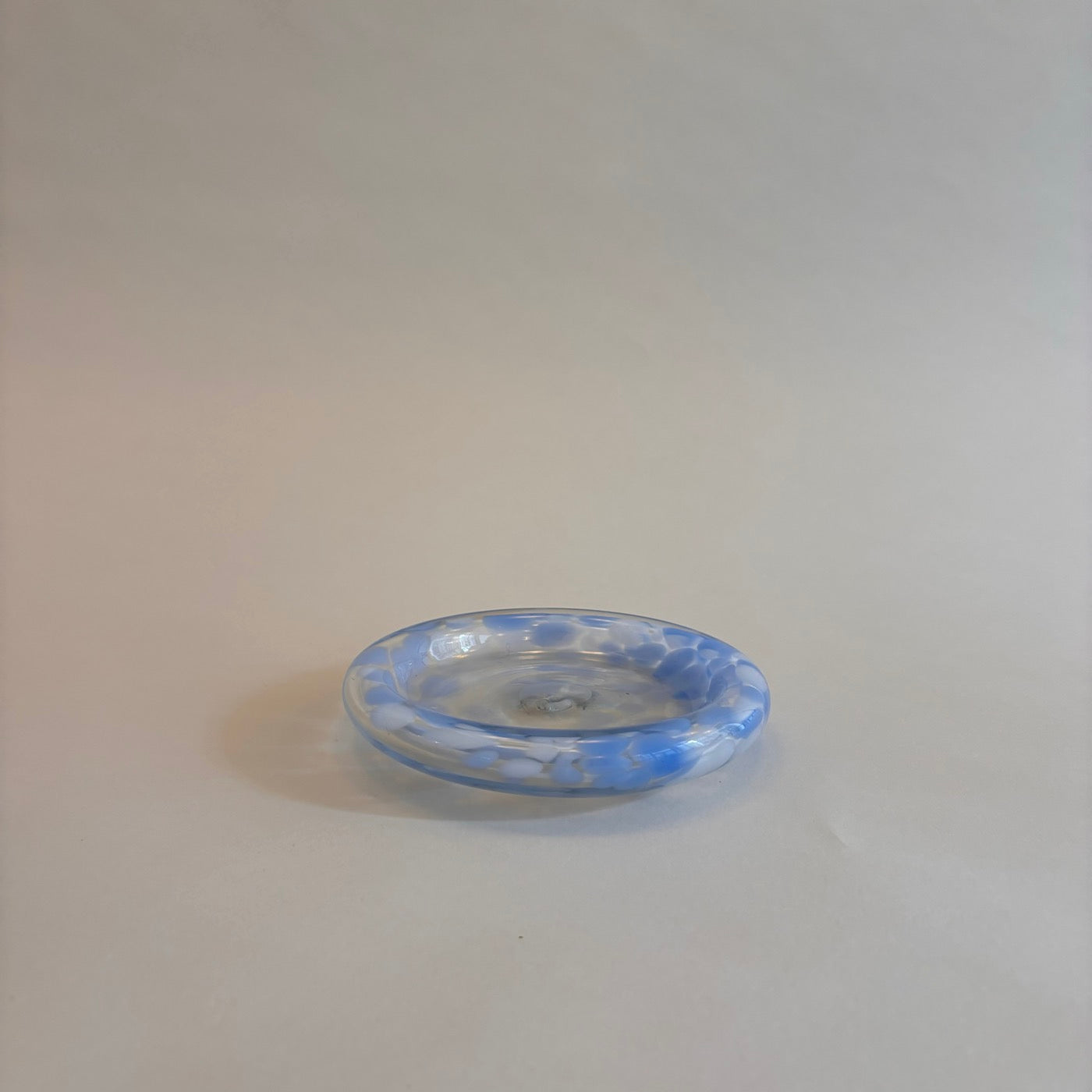 Vide Poche En Verre Moucheté Bleu Vintage