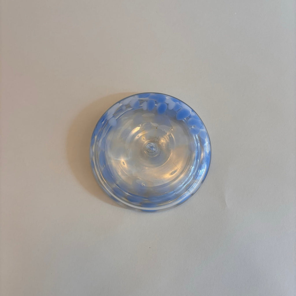Vide Poche En Verre Moucheté Bleu Vintage