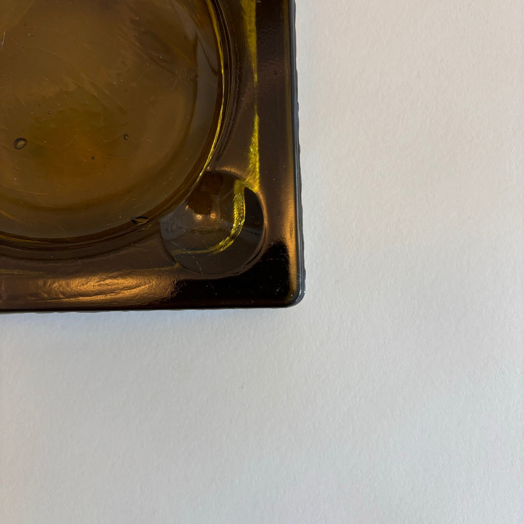 Cendrier Pavé De Verre Vintage