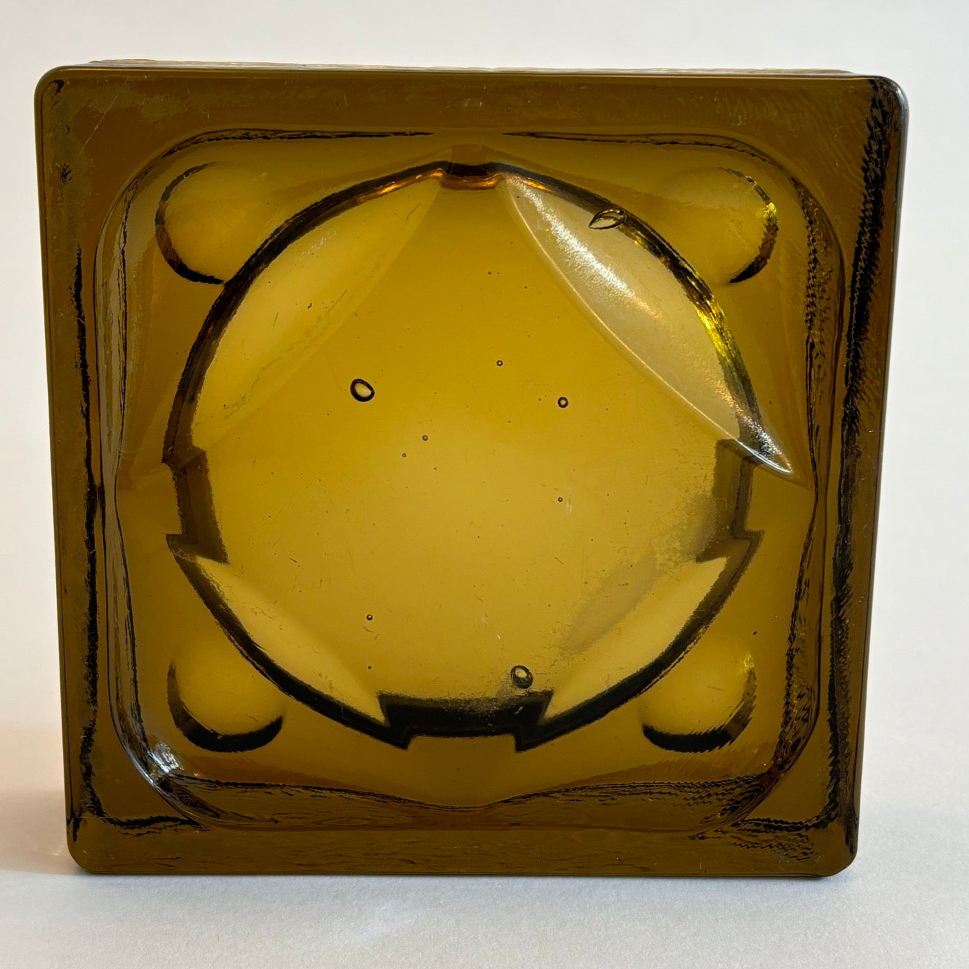 Cendrier Pavé De Verre Vintage