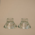 Paire De Bougeoirs En Verre