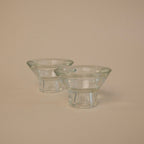 Paire De Bougeoirs En Verre