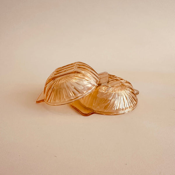 Duo De Coupelle En Verre Doré Vintage