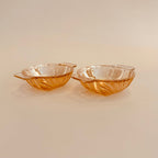 Duo De Coupelle En Verre Doré Vintage